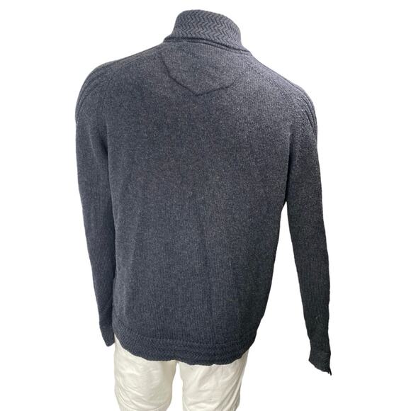 Robert Graham Men's Dark Gray Wool Silk Long Sleeve Button Up Cardigan Sweater M - Picture 2 of 4